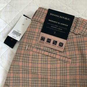 Banana Republic- Sloan plaid pants size 2R - NWT